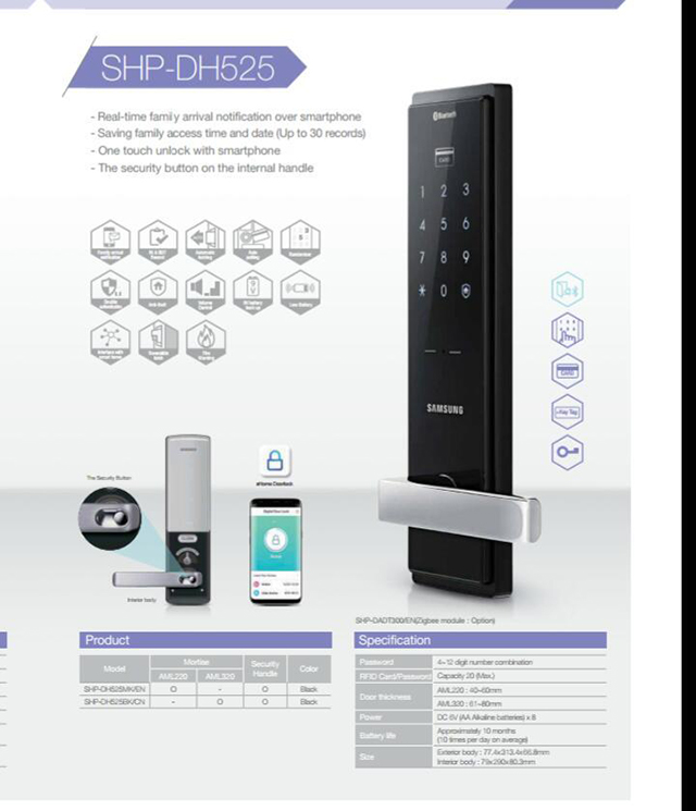 Khóa điện tử Samsung SHP-DH525 1